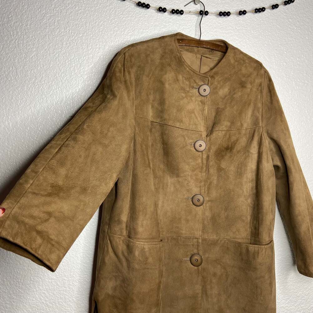 Vintage Suede Boho Brown Peacoat - Picture 3 of 9